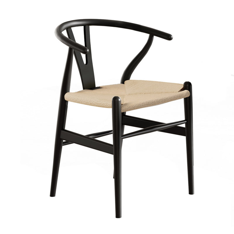 Wishbone Back Dining Chair Black