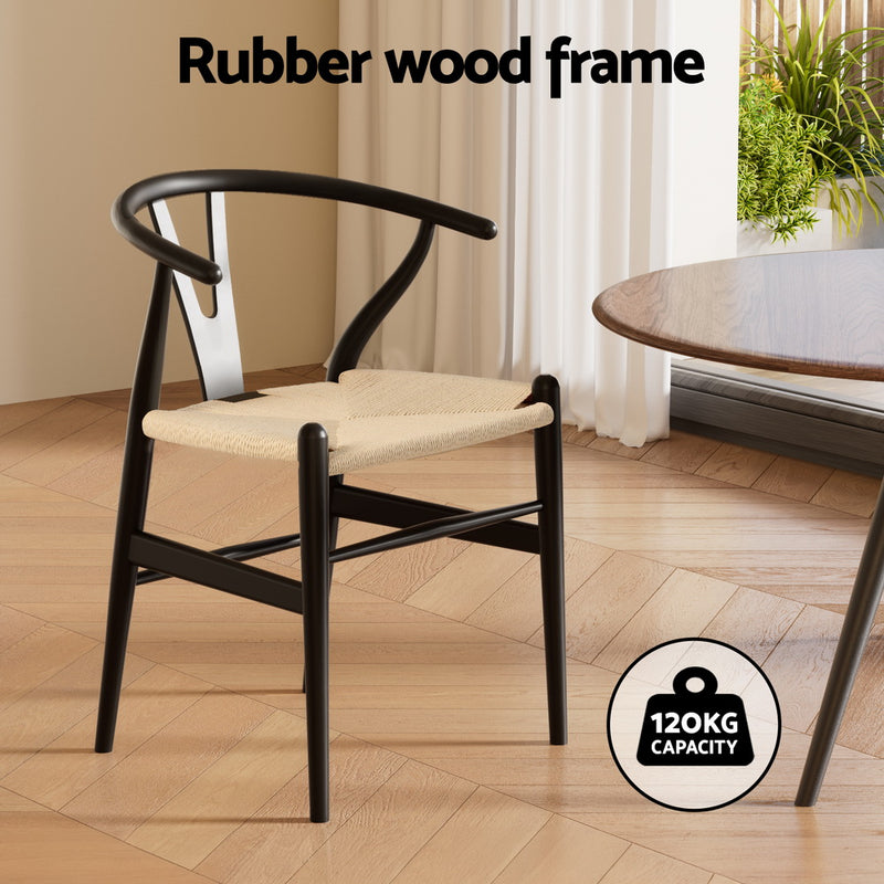 Wishbone Back Dining Chair Black