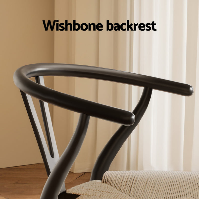 Wishbone Back Dining Chair Black