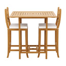 5-Piece Outdoor Bar Set Acacia Wood Bistro Patio Table Stools