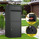 Parcel Letterbox Drop Box Package Mailbox Black
