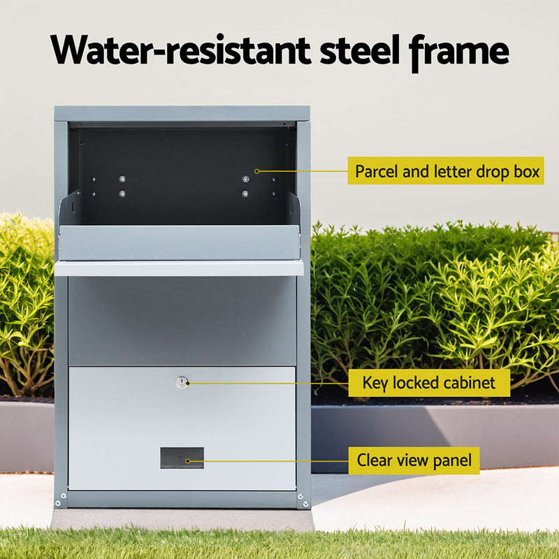 Parcel Letterbox Drop Box Package Grey