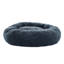 Pet Bed 90cm Large Calming Soft Plush - Dark Grey