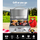 Portable Gas BBQ Grill 2 Burners with 2 Plates