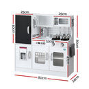 Kids Wooden Pretend Kitchen Play Set Cooking Toys Pot Ice Cup Oven Blackboard 80CM White