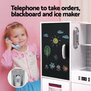 Kids Wooden Pretend Kitchen Play Set Cooking Toys Pot Ice Cup Oven Blackboard 80CM White