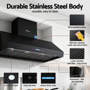 Devanti 1200mm Commercial BBQ Range Hood Dual Motor W/ Remote Control Black