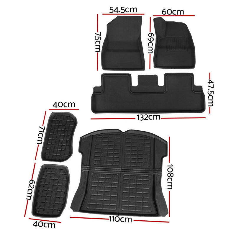 Tesla Model 3 Car Rubber Floor Mats Trunk Toolbox Cargo Mat Carpet