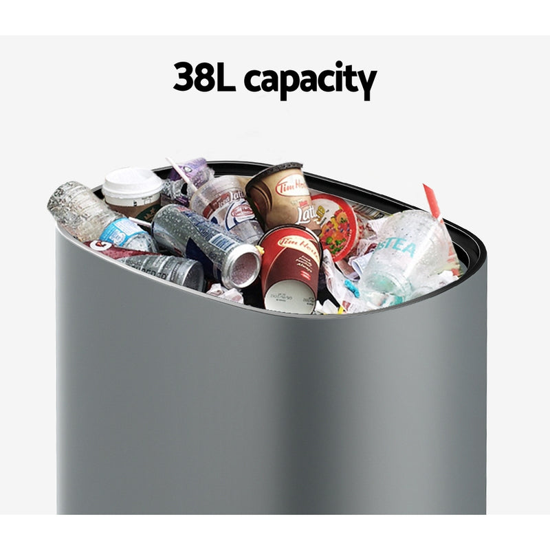 38L Motion Sensor Bin Rubbish Automatic Grey