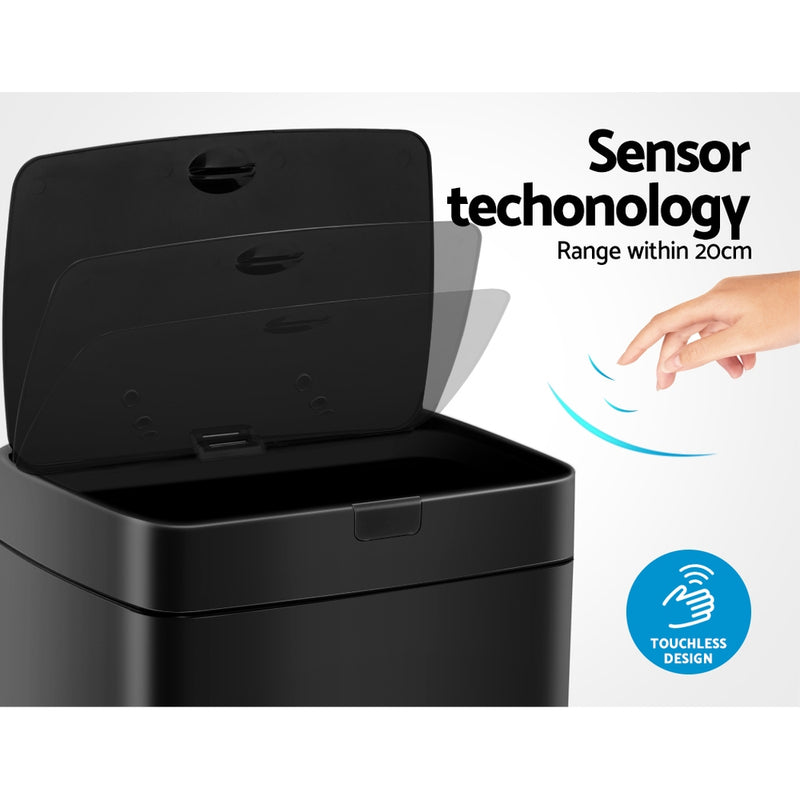 45L Motion Sensor Bin Rubbish Automatic Black