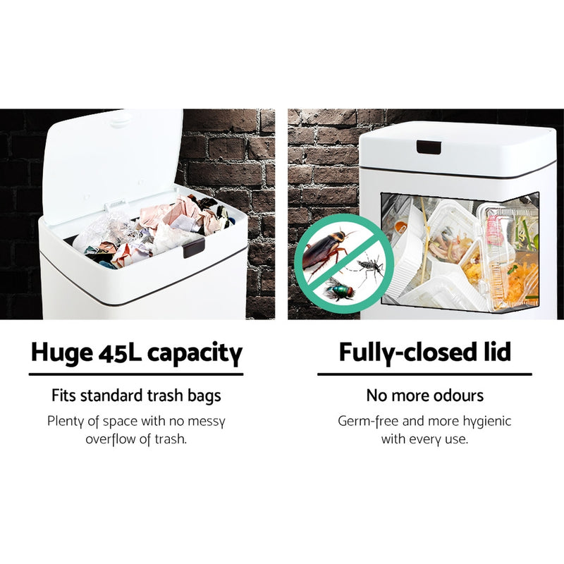 45L Motion Sensor Bin Automatic White