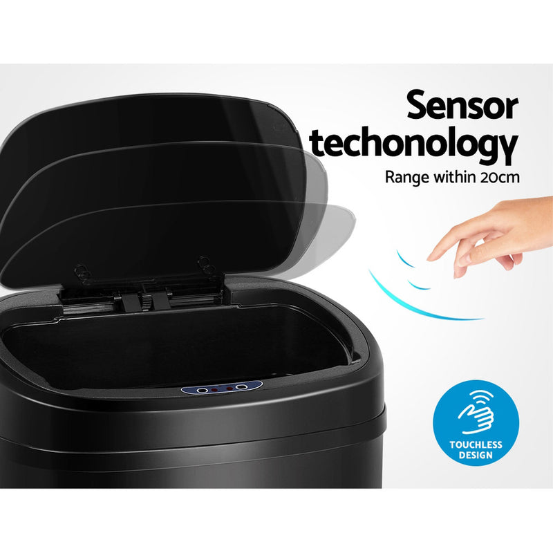 58L Motion Sensor Bin Rubbish Automatic Black