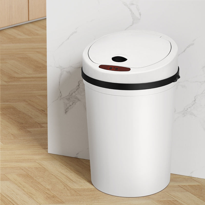 Sensor Bin Motion Rubbish Bins Kitchen Automatic Trash Can White 9L