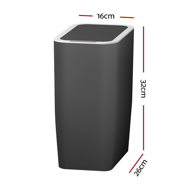 9L Motion Sensor Bin Rubbish Automatic Ash Black