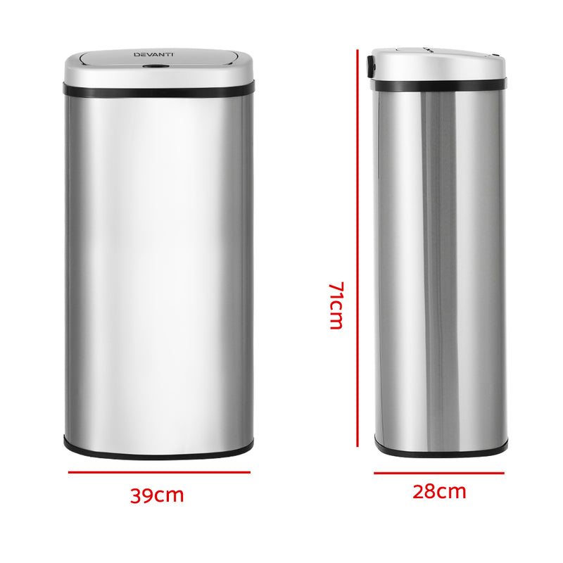 60L Sensor Bin Motion Rubbish Automatic Silver