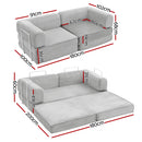 Convertible Folding Sofa Bed Grey