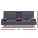 Artiss Sofa Bed 175CM Dark Grey Fabric