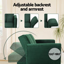 Artiss Sofa Bed 3 Seater Couch Convertible Lounge Adjustable Arm Recliner Velvet