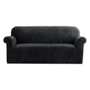 Artiss Sofa Cover Couch Covers 3 Seater Velvet Black