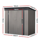 Garden Shed 1.95x1.31M Sheds Outdoor Storage Steel Workshop House Tool Double Door