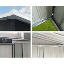 Garden Shed 2.38x1.31M Sheds Outdoor Storage Tool Metal Workshop Shelter Sliding Door