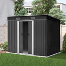 Garden Shed 2.38x1.31M Sheds Outdoor Storage Tool Metal Workshop Shelter Sliding Door