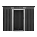 Garden Shed 2.38x1.31M w/Metal Base Sheds Outdoor Storage Tool Workshop Sliding Door