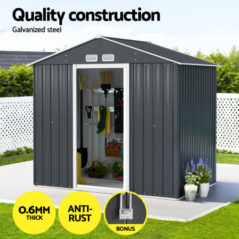 Garden Shed Outdoor Storage 2.15x1.3M Tool Workshop House Shelter Sliding Door