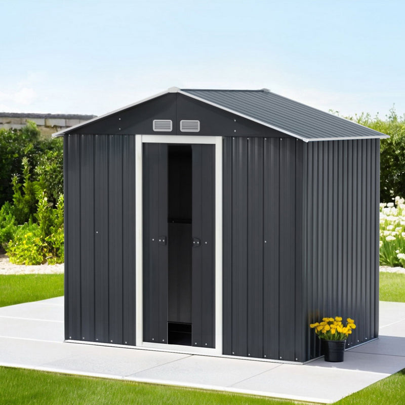 Garden Shed Outdoor Storage 2.15x1.3M Tool Workshop House Shelter Sliding Door