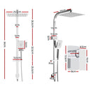 Cefito 10'' Rain Shower Head Set Handheld Square High Pressure Mixer Tap Chrome
