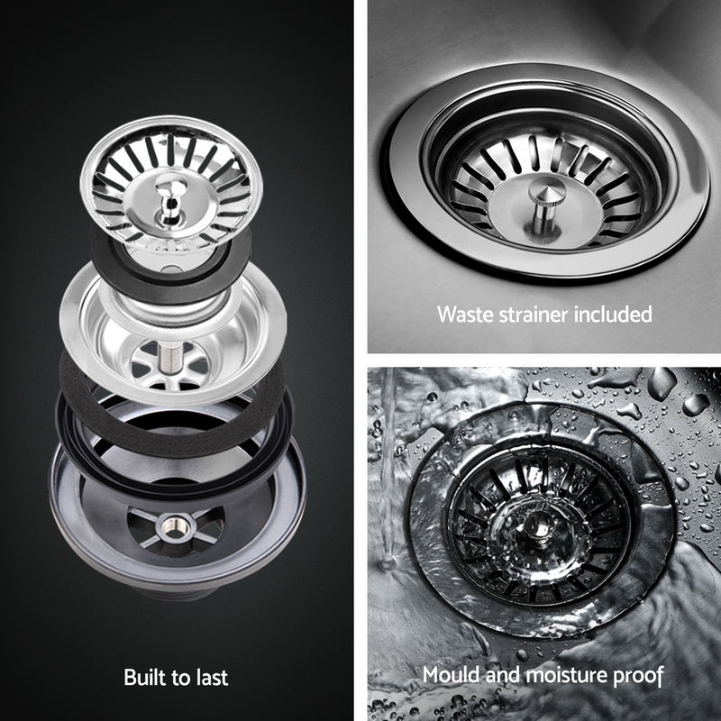 Kitchen Sink 30X36CM Stainless Steel Nano Basin Single Bowl Black