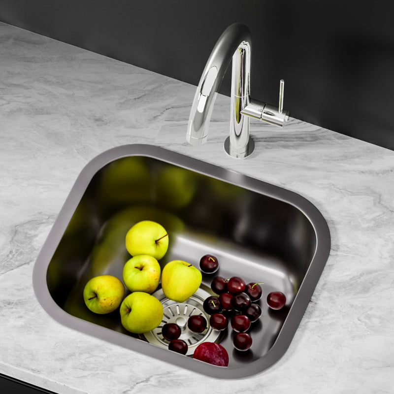 Kitchen Sink 30X36CM Stainless Steel Nano Basin Single Bowl Black