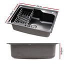 Kitchen Sink 61X43CM Stainless Steel Basin Single Bowl Black Drain Basket