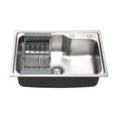 Kitchen Sink 61X43CM Stainless Steel Basin Single Bowl Silver Drain Basket