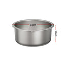 Kitchen Sink 43cm Round Stainless Steel Basin Single Bowl Silver