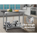1219x610mm Stainless Steel Kitchen Bench 304
