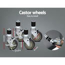 1524x610mm Stainless Steel Kitchen Bench with Wheels 304