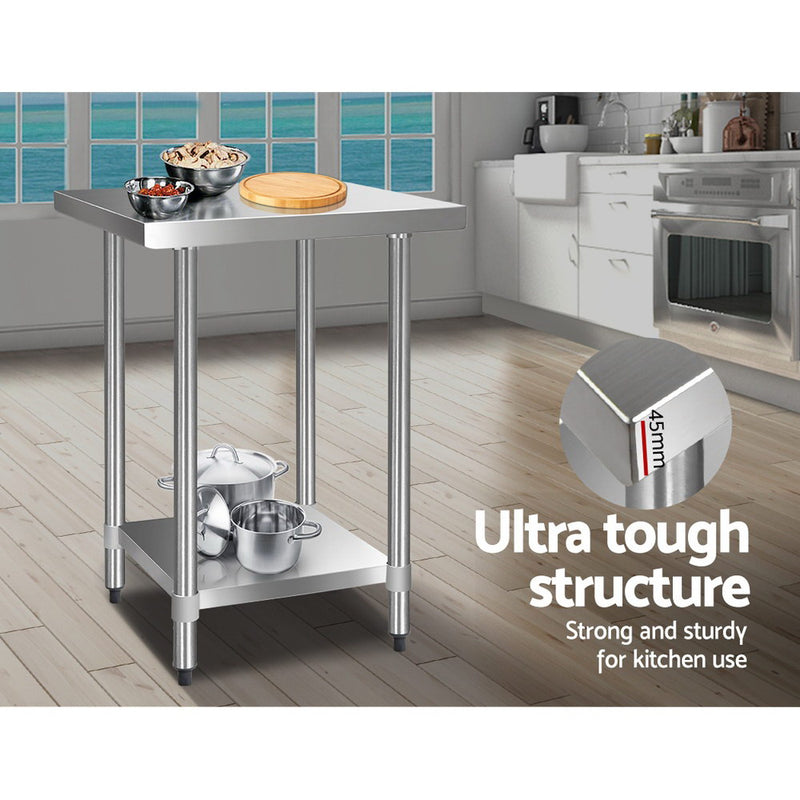 610x610mm Stainless Steel Kitchen Bench 430