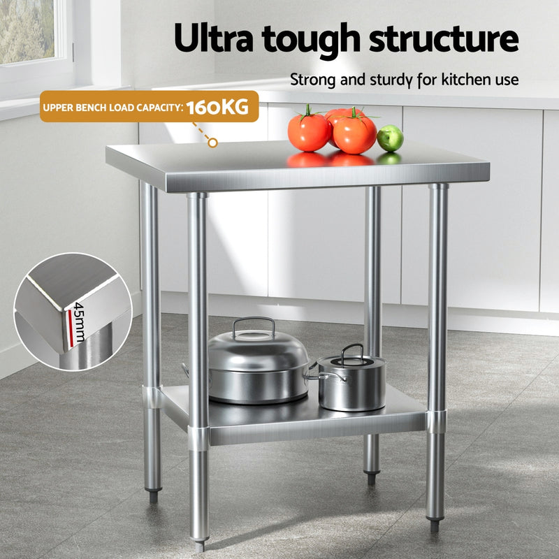 Stainless Steel Kitchen Bench Work Table 610 x760MM 430