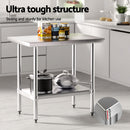 Stainless Steel Kitchen Benches Work Bench 910x610mm 430