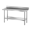 Stainless Steel  Kitchen  Bench w/ Splashback 1500x600MM 430