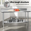 Stainless Steel  Kitchen  Bench w/ Splashback 1500x600MM 430