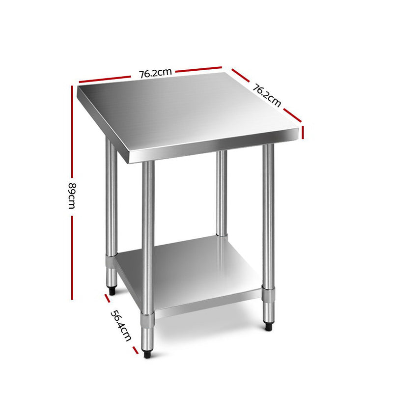 760x760mm Stainless Steel Kitchen Bench 430