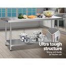 1829x760mm Stainless Steel Kitchen Bench 430