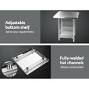 760x760mm Stainless Steel Kitchen Bench with Wheels 430
