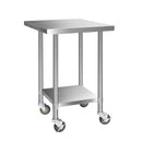 760x760mm Stainless Steel Kitchen Bench with Wheels 430
