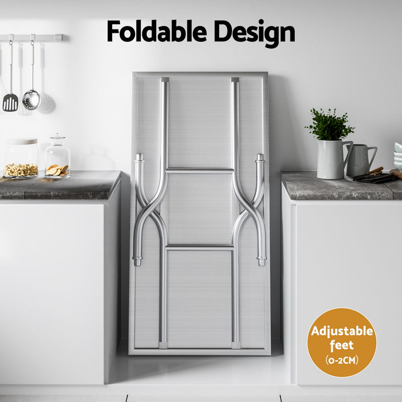 Stainless Steel Kitchen Benches Work Bench Food Foldable 430