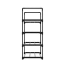 Shoe Rack 4-tier 16 Pairs Stackable Black