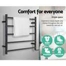Electric Heated Towel Rail Rack 5 Bars Wall Mounted Clothes Dry Warmer