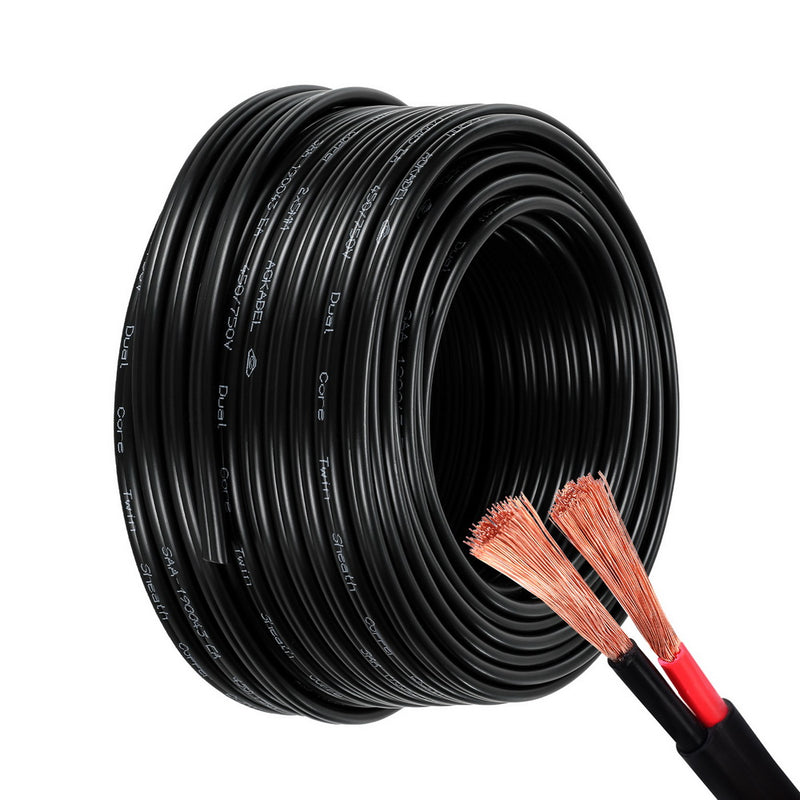 5MM 30M Twin Core Wire Electrical Cable Extension Car 450V 2 Sheath